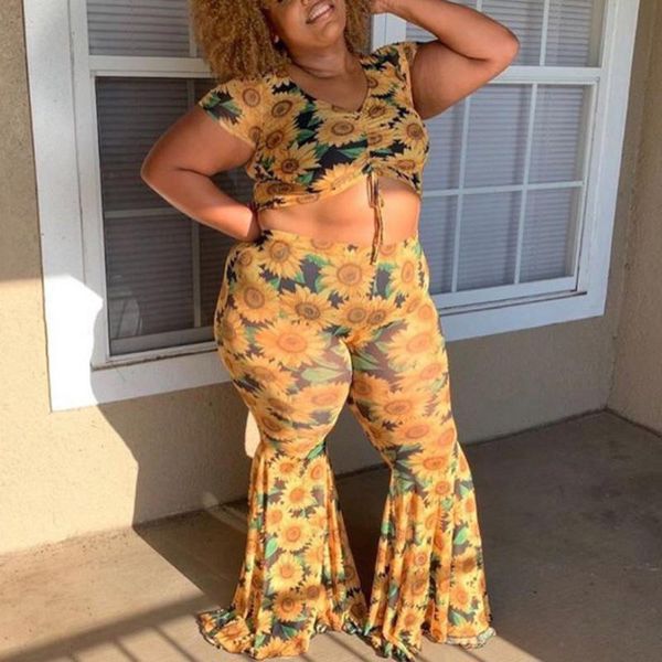 women's two piece pants 4xl plus size women sets blouse & bell bottom floral print bodycon fashion high street wear pieces matching, White
women's two piece pants 4xl plus size women sets blouse & bell bottom floral print bodycon fashion high street wear pieces matching, White