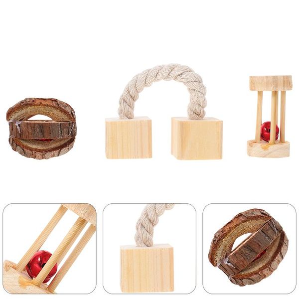 small animal supplies 1 set hamster wooden bite resistant molar toys playing