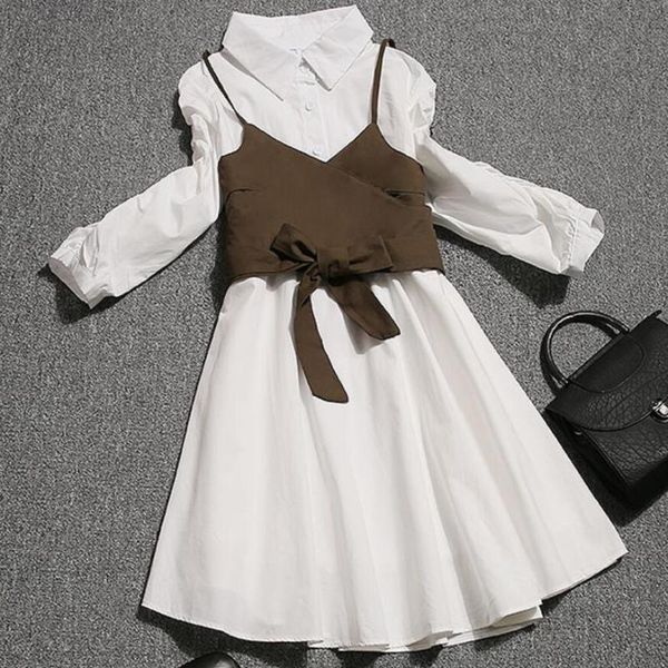 casual dresses 2021 fashion summer autumn elegant lapel women plus size shirt fake two piece patchwork dress, Black;gray
casual dresses 2021 fashion summer autumn elegant lapel women plus size shirt fake two piece patchwork dress, Black;gray