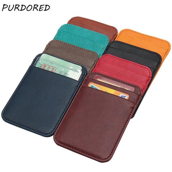 card holders purdored 1 pc slim holder women business bank cards case pu leather thin id wallet tarjetero hombre, Brown;gray
card holders purdored 1 pc slim holder women business bank cards case pu leather thin id wallet tarjetero hombre, Brown;gray
