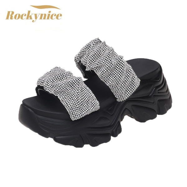 slippers platform wedge sandals women bling open toe summer outdoor casual thick sole slides woman beach flip flops 7cm, Black
slippers platform wedge sandals women bling open toe summer outdoor casual thick sole slides woman beach flip flops 7cm, Black