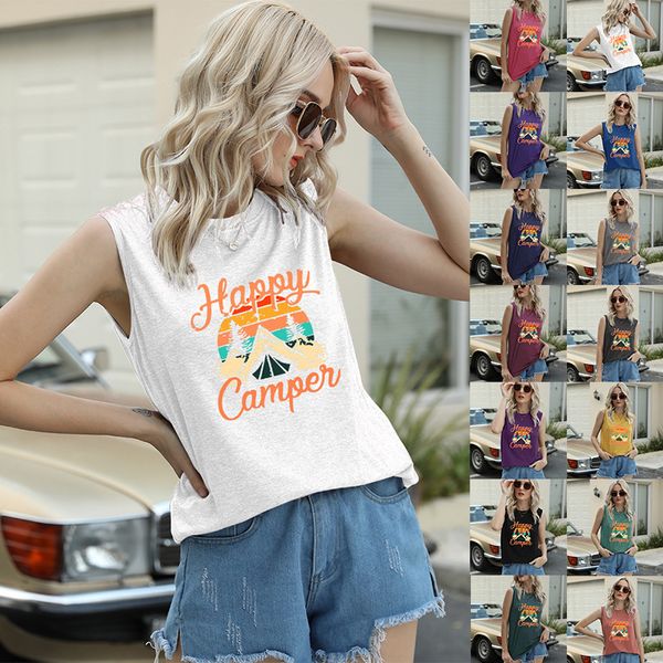 summer t shirt vest casual design women's sleeveless, White