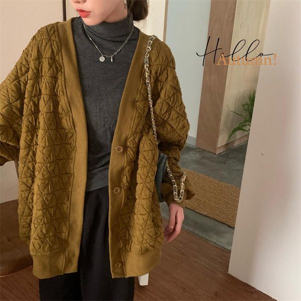 women's jackets women autumn winter single breasted casual coat retro fold thicken oversized overcoat femme fashion long sleeve loose c, Black;brown
women's jackets women autumn winter single breasted casual coat retro fold thicken oversized overcoat femme fashion long sleeve loose c, Black;brown