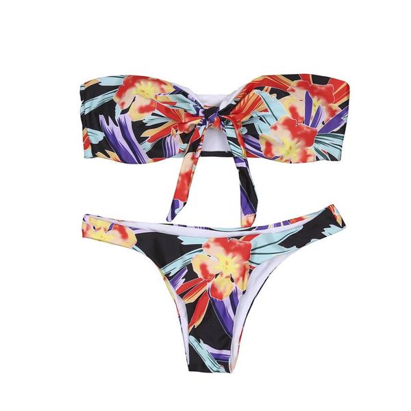 women's swimwear print holiday swimming bikinis women bandage knot bandeau maillot de bain padded push up bra bathing 2pcs brazilian be, White;black
women's swimwear print holiday swimming bikinis women bandage knot bandeau maillot de bain padded push up bra bathing 2pcs brazilian be, White;black