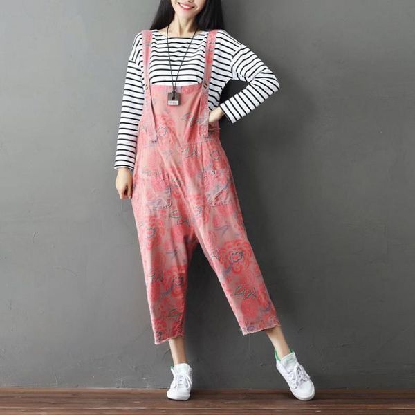 johnature women korean casual calf-length pants summer pockets floral print all-match cotton rompers womens jumpsuit 210521, Black;white
johnature women korean casual calf-length pants summer pockets floral print all-match cotton rompers womens jumpsuit 210521, Black;white