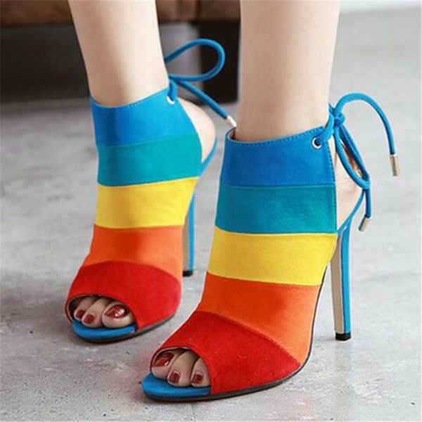 dress shoes 2021 fashion rainbow patchwork summer sandals lace up cross-tied peep toe ankle strap party high heels, Black
dress shoes 2021 fashion rainbow patchwork summer sandals lace up cross-tied peep toe ankle strap party high heels, Black