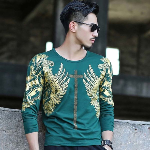 t shirts summer autumn men's fashion t shirt hoodies floral gilding printing cotton long sleeve tshirt casual slim male, White;black
t shirts summer autumn men's fashion t shirt hoodies floral gilding printing cotton long sleeve tshirt casual slim male, White;black