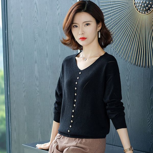 women's sweaters spring knit women's sweaters with casual v-casual low sleeve long thin pull jumpers female cotton simple chic fem, White;black
women's sweaters spring knit women's sweaters with casual v-casual low sleeve long thin pull jumpers female cotton simple chic fem, White;black