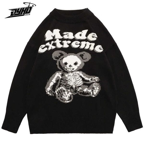 mens oversized sweater bear skeleton knitted sweater autumn vintage streetwear retro pullover women cotton knitwear 211014, White;black
mens oversized sweater bear skeleton knitted sweater autumn vintage streetwear retro pullover women cotton knitwear 211014, White;black