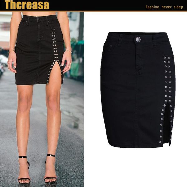 united states women's high waist cultivate morality show thin buttock women skirts metal rivet hole open fork skirt jeans, Blue
united states women's high waist cultivate morality show thin buttock women skirts metal rivet hole open fork skirt jeans, Blue