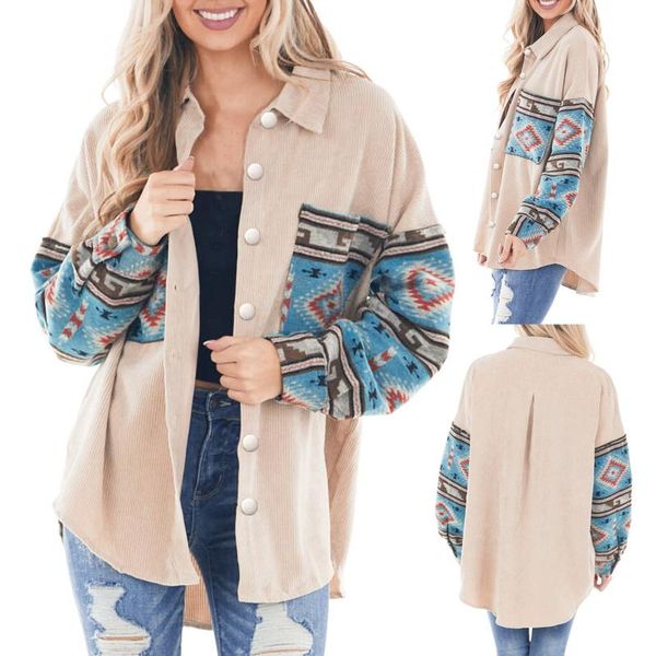 women's wool & blends womens aztec print shacket lapel long sleeve button down shirt jacket lady plaid splicing pockets streetwear, Black
women's wool & blends womens aztec print shacket lapel long sleeve button down shirt jacket lady plaid splicing pockets streetwear, Black