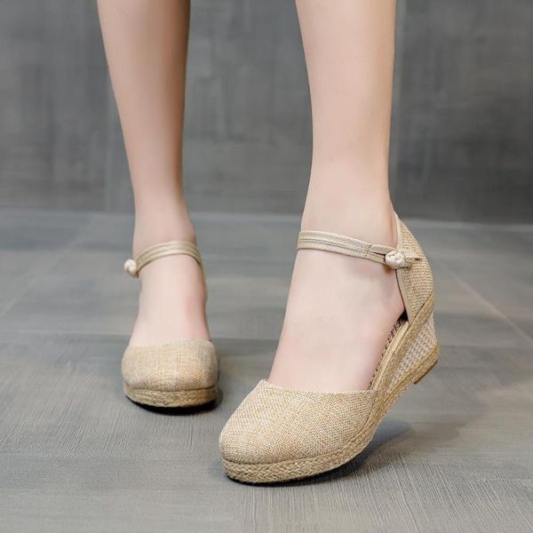 dress shoes yourseason summer ladies linen plain 6cm wedge bohemian handmade women casual espadrilles platform pumps comfortable, Black
dress shoes yourseason summer ladies linen plain 6cm wedge bohemian handmade women casual espadrilles platform pumps comfortable, Black