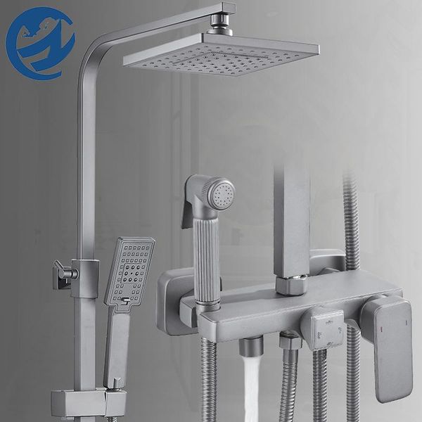 brass gray shower faucet bathroom taps bidet rainfall mixer set round square style sets
brass gray shower faucet bathroom taps bidet rainfall mixer set round square style sets