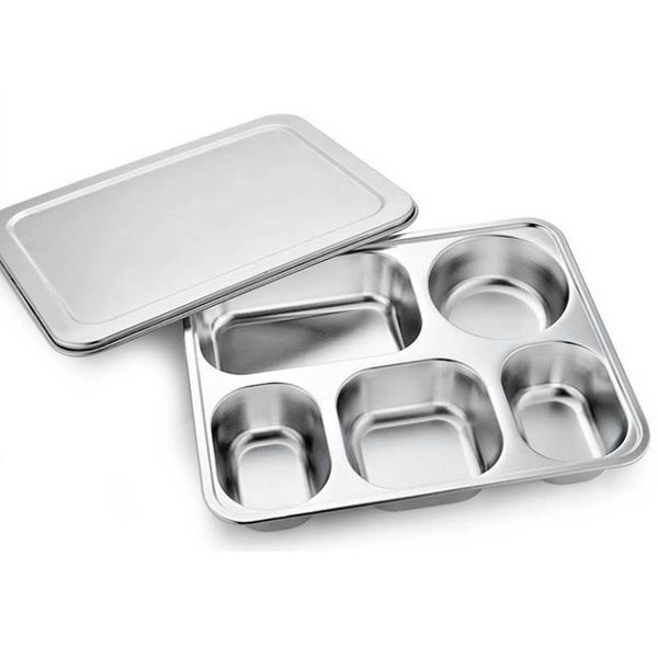 stainless steel plate containers tray with compartments silver bento lunch boxs lid for canteen restaurant dishes & plates
stainless steel plate containers tray with compartments silver bento lunch boxs lid for canteen restaurant dishes & plates