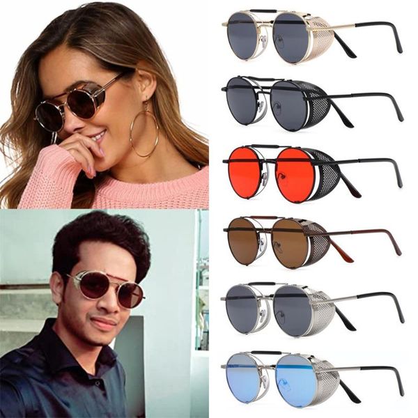 sunglasses gothic round uv400 protection metal frame for men goggles eyewear steampunk, White;black
sunglasses gothic round uv400 protection metal frame for men goggles eyewear steampunk, White;black