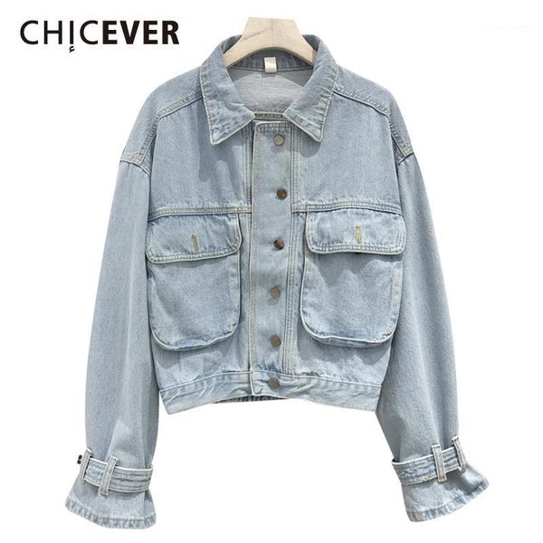women's jackets chicever korean denim jacket lapel collar long sleeve pocket oversize casual coats female 2021 spring fashion clothes, Black;brown
women's jackets chicever korean denim jacket lapel collar long sleeve pocket oversize casual coats female 2021 spring fashion clothes, Black;brown