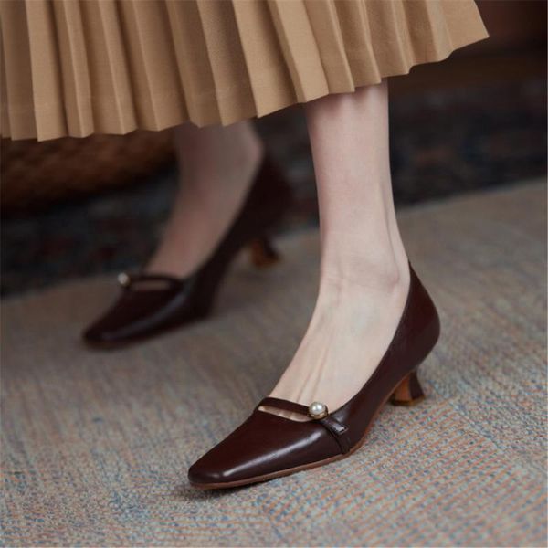 kmeioo classic office ladies genuine leather shoes woman square toe med heels career pumps pearl kitten heel shoes, Black
kmeioo classic office ladies genuine leather shoes woman square toe med heels career pumps pearl kitten heel shoes, Black
