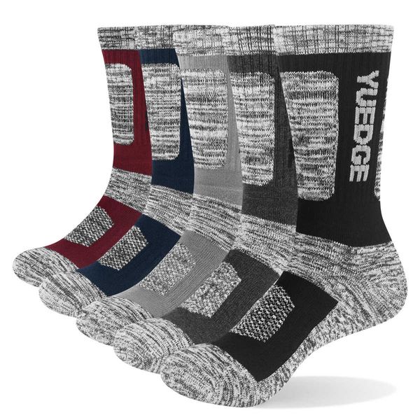 yuedge outdoor sports middle tube thickened towel bottom hiking running basketball socks for men, Black
yuedge outdoor sports middle tube thickened towel bottom hiking running basketball socks for men, Black