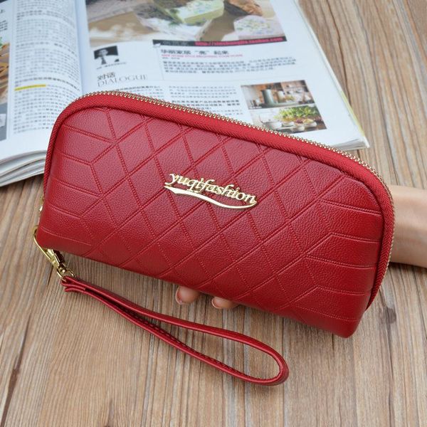 wallets women's wallet creative brand long zipper soft leather fashion embossed change key mobile phone case, Red;black
wallets women's wallet creative brand long zipper soft leather fashion embossed change key mobile phone case, Red;black
