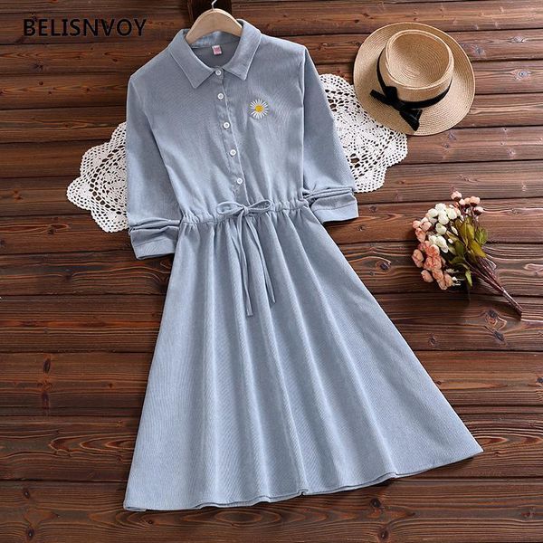 casual dresses mori girl autumn winter women midi dress floral embroidery corduroy baggy long sleeve elegant sweet solid vestido mujer, Black;gray
casual dresses mori girl autumn winter women midi dress floral embroidery corduroy baggy long sleeve elegant sweet solid vestido mujer, Black;gray