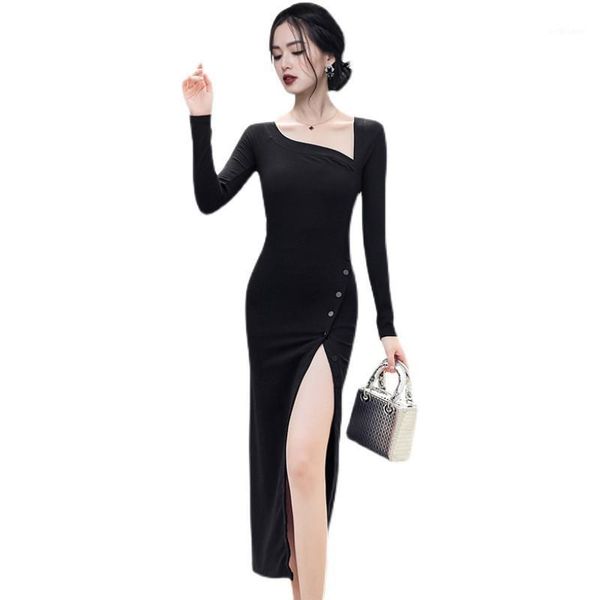 casual dresses black prom dress women spring autumn long sleeve solid diagonal collar slim split midi maxi party evening pencil, Black;gray
casual dresses black prom dress women spring autumn long sleeve solid diagonal collar slim split midi maxi party evening pencil, Black;gray
