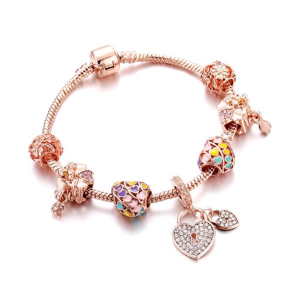 charm bracelets rose gold brand bracelet heart crystal bead for women feminine girl diy european classic friendship bangles gifts pulseira, Golden;silver
charm bracelets rose gold brand bracelet heart crystal bead for women feminine girl diy european classic friendship bangles gifts pulseira, Golden;silver