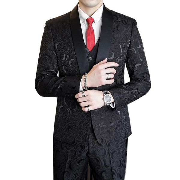 men's suits & blazers 2021 men business jacquard black white slim fit mens wedding banquet groom dress suit size s-5xl male, White;black
men's suits & blazers 2021 men business jacquard black white slim fit mens wedding banquet groom dress suit size s-5xl male, White;black