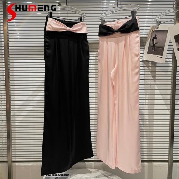 women's pants & capris 2021 early fall draping cotton bow ladies solid suit trousers fashion simple loose full length wide leg casual, Black;white
women's pants & capris 2021 early fall draping cotton bow ladies solid suit trousers fashion simple loose full length wide leg casual, Black;white