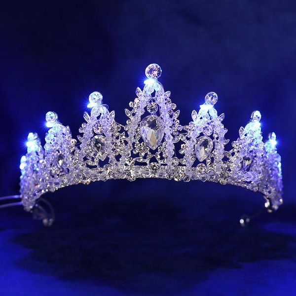 hair clips & barrettes luminous wedding bride crown crystal pearls princess led light tiaras and crowns for women bridal accessories, Golden;silver 
hair clips & barrettes luminous wedding bride crown crystal pearls princess led light tiaras and crowns for women bridal accessories, Golden;silver