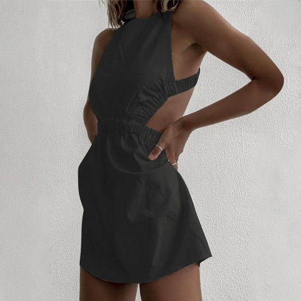 casual dresses women dress haltercross bandage summer solid color sleeveless elastic waist for party backless elegant robe ete, Black;gray
casual dresses women dress haltercross bandage summer solid color sleeveless elastic waist for party backless elegant robe ete, Black;gray