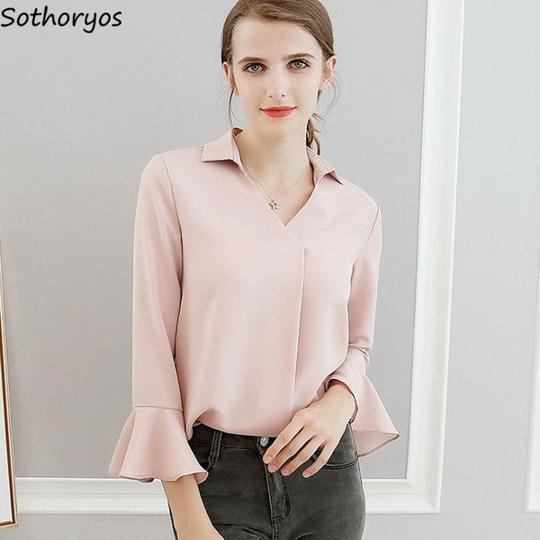 women's blouses & shirts women elegant ulzzang korean style spring summer trendy simple solid all-match soft womens chic, White
women's blouses & shirts women elegant ulzzang korean style spring summer trendy simple solid all-match soft womens chic, White