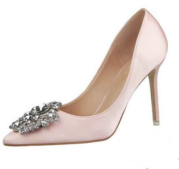 silk satin rhinestones high heels shoes woman pumps basic crystal diamond buckle fashion party women shoes pump, Black
silk satin rhinestones high heels shoes woman pumps basic crystal diamond buckle fashion party women shoes pump, Black