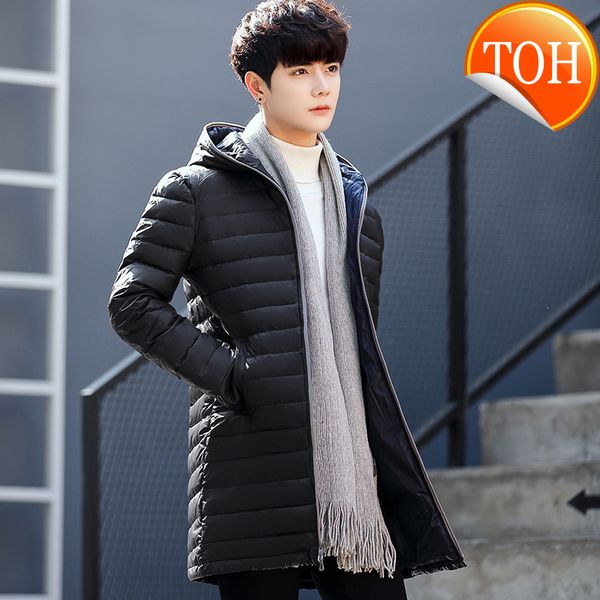 winter thick white duck down jacket men long knee length youth coat new solid color hooded tide outerwear parkas, Black
winter thick white duck down jacket men long knee length youth coat new solid color hooded tide outerwear parkas, Black