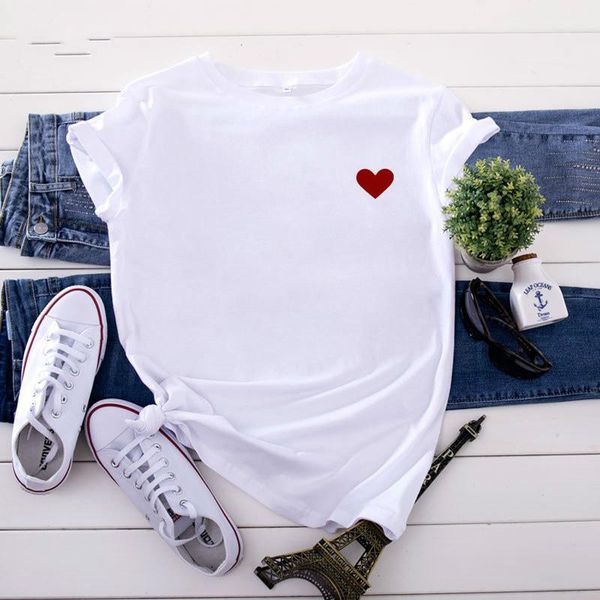 women's t-shirt summer cotton women heart print t shirt s-5xl plus size short sleeve tees casual simple o-neck female tshirts, White
women's t-shirt summer cotton women heart print t shirt s-5xl plus size short sleeve tees casual simple o-neck female tshirts, White