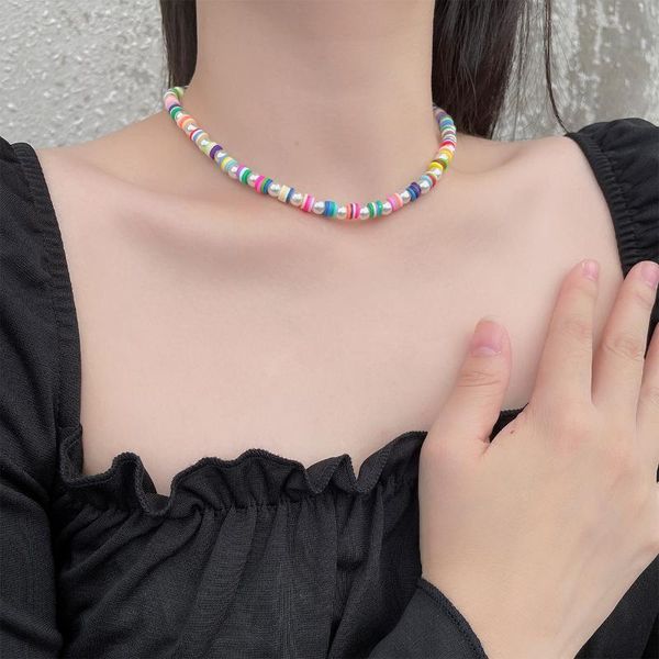 chokers lacteo bohemian rainbow colorful heishi clay beads chain necklace for women fashion boho pearl acrylic choker necklaces jewelry, Golden;silver
chokers lacteo bohemian rainbow colorful heishi clay beads chain necklace for women fashion boho pearl acrylic choker necklaces jewelry, Golden;silver
