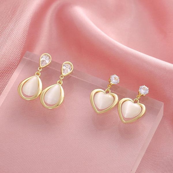 korean round earrings for women fashion zircon simple geometry heart gold dangle drop brincos female jewelry & chandelier, Silver
korean round earrings for women fashion zircon simple geometry heart gold dangle drop brincos female jewelry & chandelier, Silver