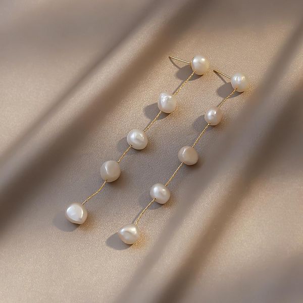 dangle & chandelier korea design fashion jewelry simple freshwater bead long earrings elegant women's accessories, Silver
dangle & chandelier korea design fashion jewelry simple freshwater bead long earrings elegant women's accessories, Silver
