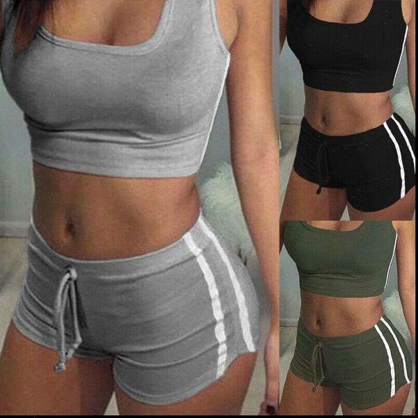 womens tracksuits gym fitness sports bra crop vest shorts pants sportswear suit, Gray
womens tracksuits gym fitness sports bra crop vest shorts pants sportswear suit, Gray