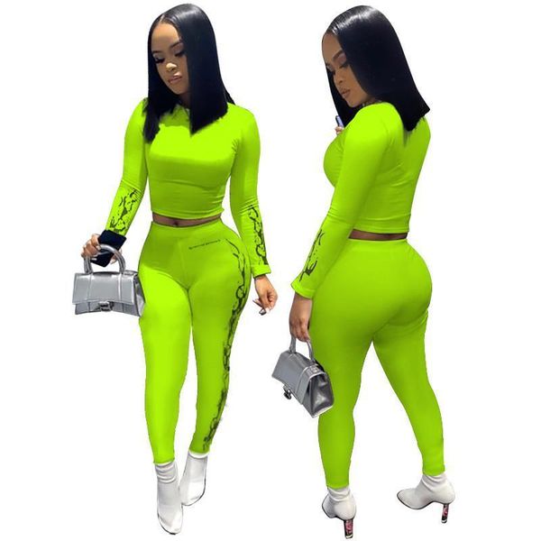 two pieces set sportswear autumn women tracksuits spring fitness print streetwear long sleeve t shirt crop high waist pants, Gray
two pieces set sportswear autumn women tracksuits spring fitness print streetwear long sleeve t shirt crop high waist pants, Gray