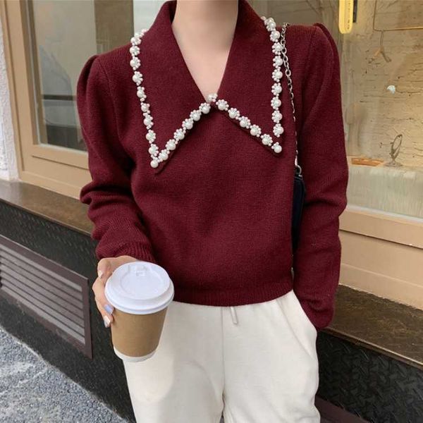 vintage sweater women sweet peter pan collar beading office lady korean fashion elegant casual long sleeve chic knitted sweaters 210526, White;black
vintage sweater women sweet peter pan collar beading office lady korean fashion elegant casual long sleeve chic knitted sweaters 210526, White;black