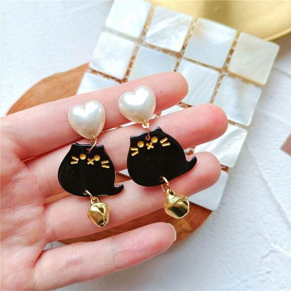 dangle & chandelier linmouge cute black cat earrings for women japanese simple style lovely heart pealy female stud pendant trendy jewelry e, Silver
dangle & chandelier linmouge cute black cat earrings for women japanese simple style lovely heart pealy female stud pendant trendy jewelry e, Silver