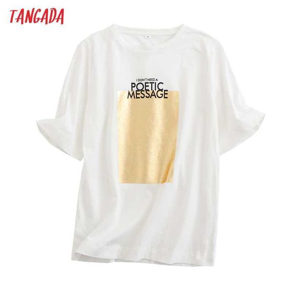 tangada women letter print cotton t shirt short sleeve o neck tees ladies casual tee shirt street wear 6l47 210609, White
tangada women letter print cotton t shirt short sleeve o neck tees ladies casual tee shirt street wear 6l47 210609, White