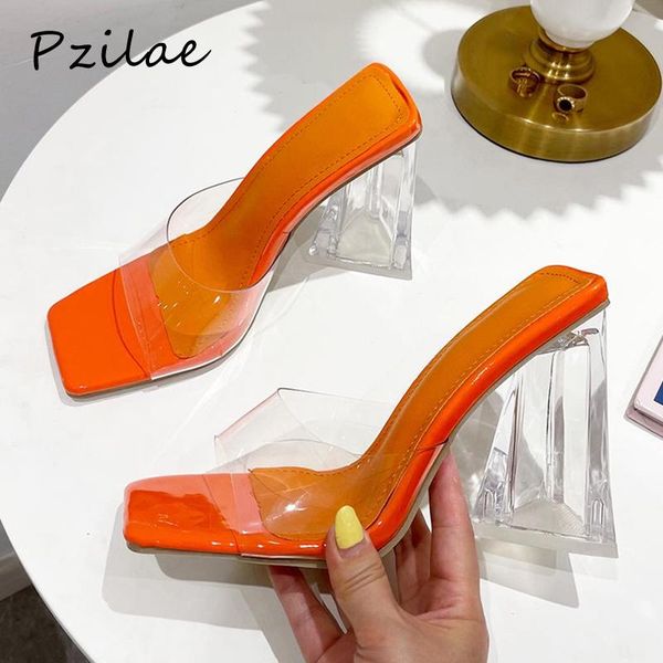 slippers pzilae 2022 summer pvc transparent triangle high heels ladies concise square toe women jelly shoes orange, Black
slippers pzilae 2022 summer pvc transparent triangle high heels ladies concise square toe women jelly shoes orange, Black