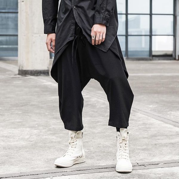 hair stylist original design tide brand summer seven-point wide-leg pants style dark japanese men's casual, Black
hair stylist original design tide brand summer seven-point wide-leg pants style dark japanese men's casual, Black