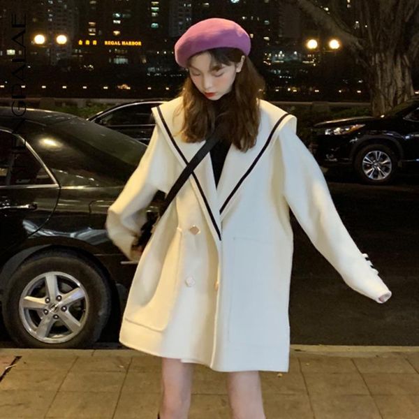 women's wool & blends shengpalae woolen jacket autumn winter 2021 versatile navy collar single breasted large size cotton coat trend 5a, Black
women's wool & blends shengpalae woolen jacket autumn winter 2021 versatile navy collar single breasted large size cotton coat trend 5a, Black