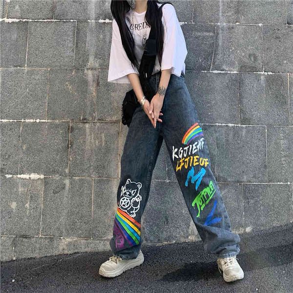 women's jeans shengpalae summer autumn casual woman long trousers cowboy female loose streetwear graffiti print pants za5047 xd96, Blue
women's jeans shengpalae summer autumn casual woman long trousers cowboy female loose streetwear graffiti print pants za5047 xd96, Blue