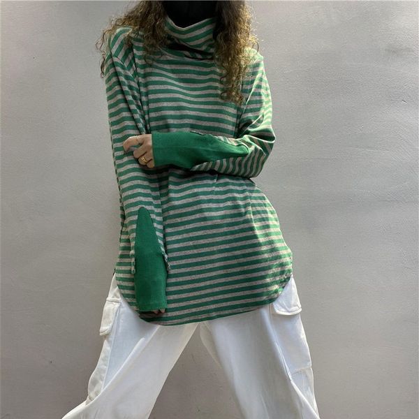 women's t-shirt spring autumn arts style women long sleeve turtleneck loose tshirt cotton striped casual tee shirt femme vintage v233, White
women's t-shirt spring autumn arts style women long sleeve turtleneck loose tshirt cotton striped casual tee shirt femme vintage v233, White