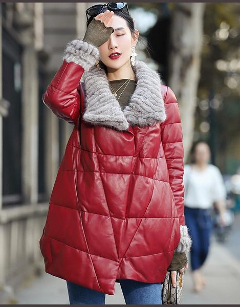 women's leather & faux 100% real sheepskin coat female collar down jackets winter women genuine jacket chaqueta mujer, Black
women's leather & faux 100% real sheepskin coat female collar down jackets winter women genuine jacket chaqueta mujer, Black