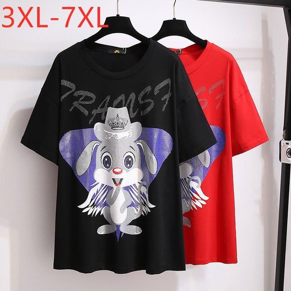 plus size t-shirt 2021 ladies summer for women large loose short sleeve cotton red print cartoon 3xl 4xl 5xl 6xl 7xl, Black
plus size t-shirt 2021 ladies summer for women large loose short sleeve cotton red print cartoon 3xl 4xl 5xl 6xl 7xl, Black