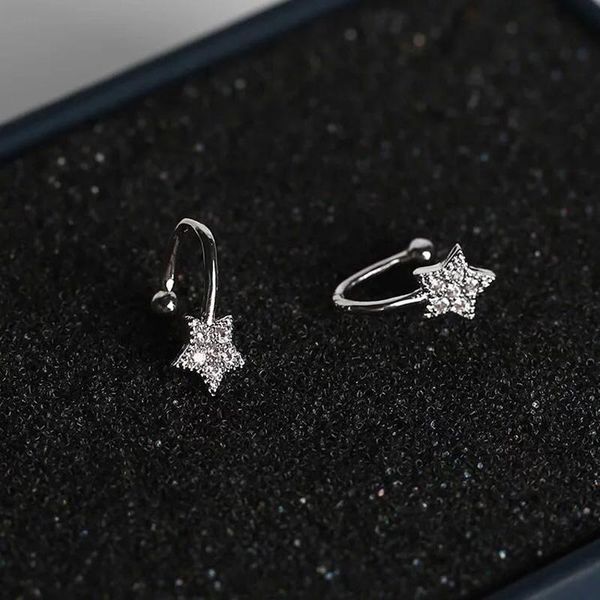 clip-on & screw back 2021 minimalist female earmuff jewelry fashion sparkling zircon stars without perforation czochralski earrings party, Silver
clip-on & screw back 2021 minimalist female earmuff jewelry fashion sparkling zircon stars without perforation czochralski earrings party, Silver
